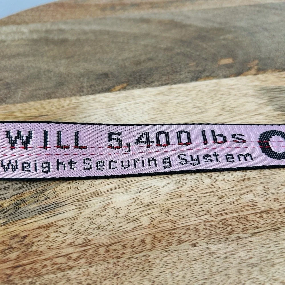 Off White Pink Industrial D-Ring Belt Tow Strap Overall Length 53